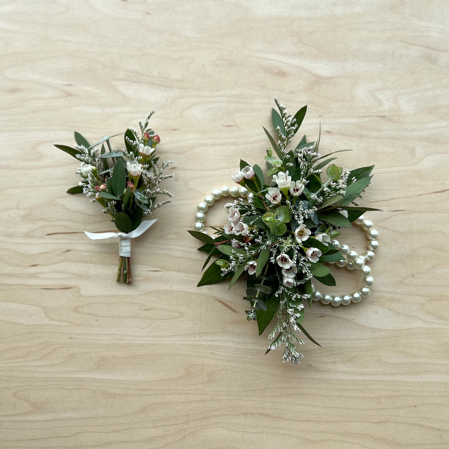Greenery Boutonniere and Corsage