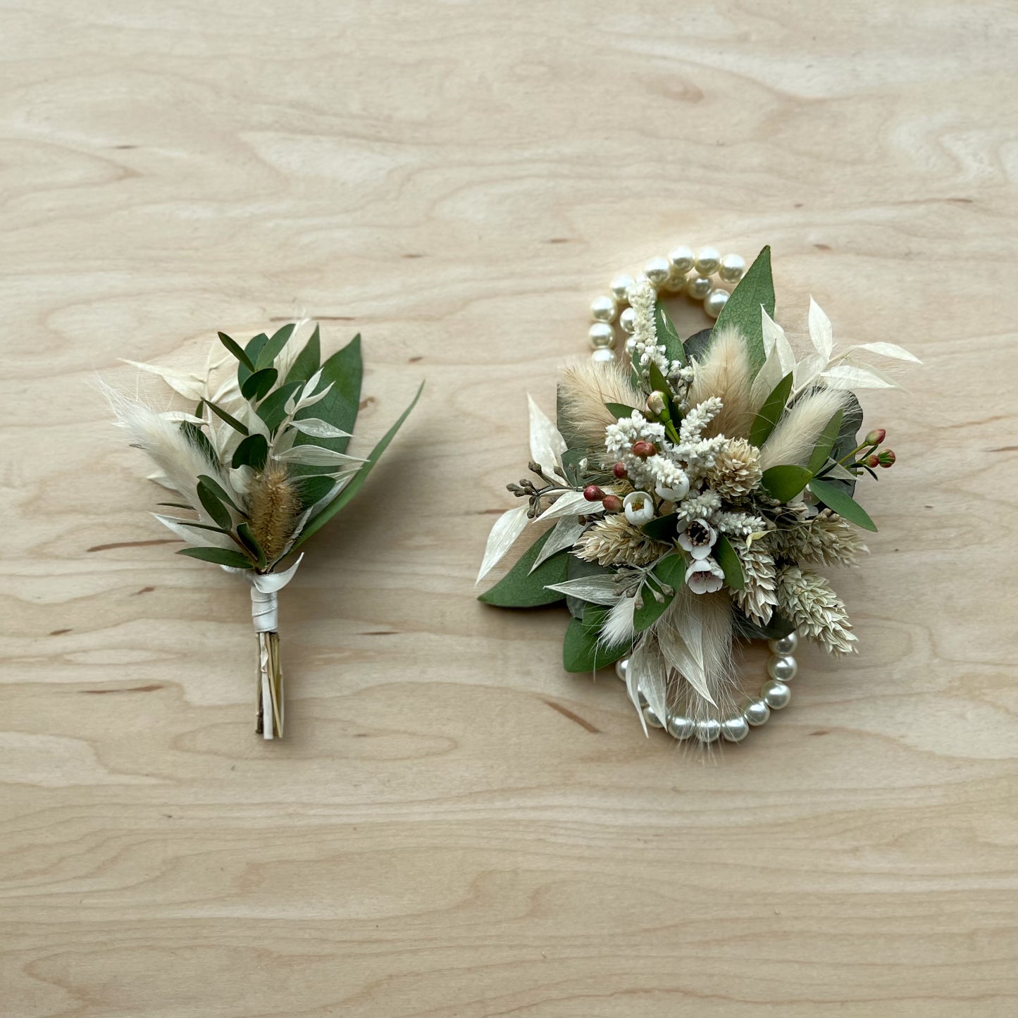 Greenery Boutonniere and Corsage