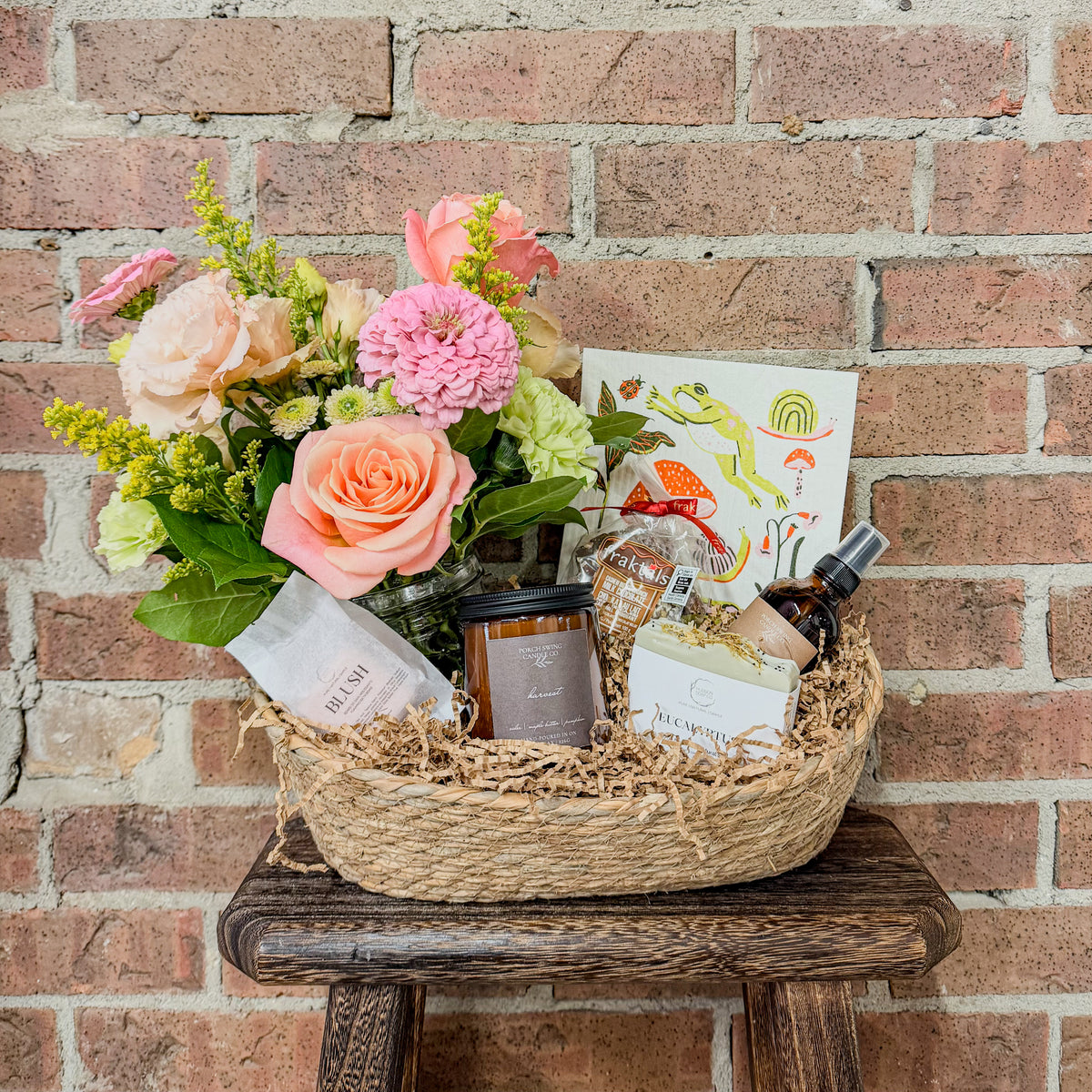 Gift Basket with Flowers